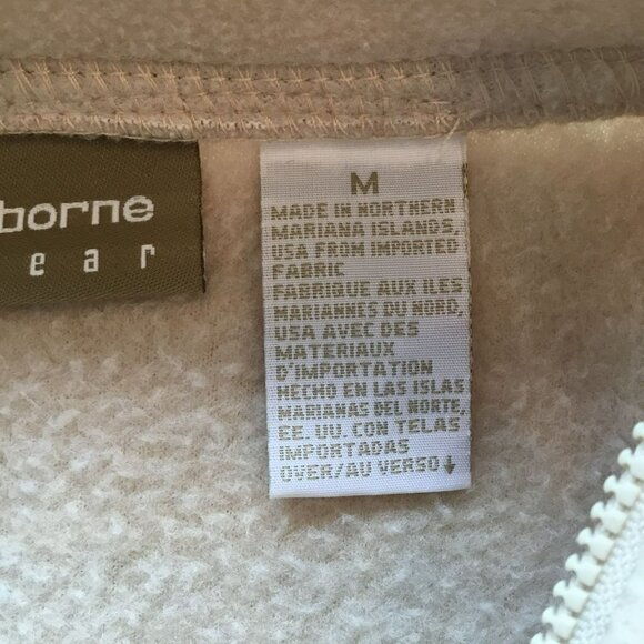 Liz Claiborne Lizwear Quarter Zip Fleece Ivory Sweatshirt In Ivory Size Medium - Picture 9 of 9